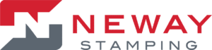 The logo of Neway Stamping, featuring a stylized red and gray design with the words 'NEWAY STAMPING' prominently displayed. 'NEWAY' is in red capital letters, and 'STAMPING' is in gray capital letters underneath.